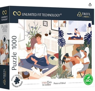 Puzle marca Trefl de 1000 piezas EKO, Gatos, Café, Relajación por 7,10€