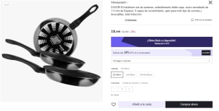 Set de sartenes FAGOR INDUTHERM 20 + 24 + 26 + 28 cm por 15.19€