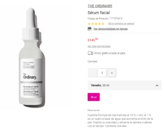 Sérum Facial The Ordinary en $145 | Descuento Liverpool