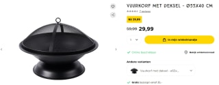 Vuurkorf met deksel en pook ø55x40 cm voor €29,99 bij Xenos