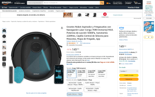 Cecotec Conga 7690 Immortal MAX robot aspirador y friegasuelos por 145€