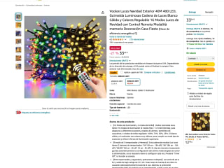 400 Luces LED exterior (40m) color regulable por solo 23,92€