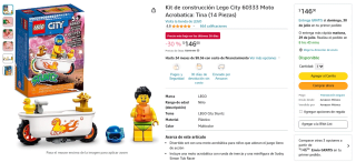 Kit Lego City Moto Acrobática por $146 en Amazon