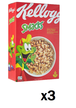 3 Paquetes de Kellogg's Smacks - Cereales de trigo inflado 450 gr por 7.18€