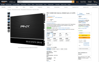 SSD Interno PNY CS900 250GB Serie 2.5 SATA III por 15,98€