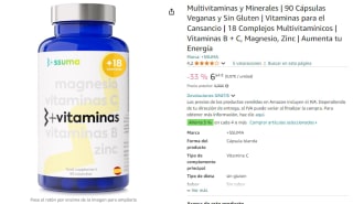 Multivitaminas y Minerales 90 Cápsulas Veganas y Sin Gluten por 6,64€
