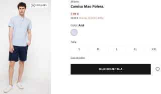 Camisa Mao Polera para Hombre Milano por 7.99€