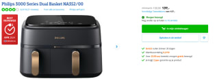 PHILIPS 3000 Series Dual Basket Airfryer Zwart voor €139 bij Coolblue