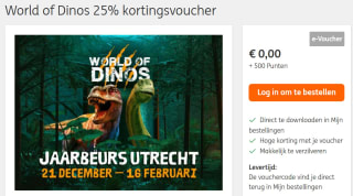 25% korting voor World of Dinos bij Jaarbeurs Utrecht via ING