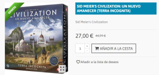 Juego de Mesa Civilization: Un Nuevo amanecer - Terra Incognita por 27€
