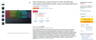 Teclado Razer Ornata V3 Reacondicionado por $699 | Amazon