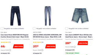 Tot 28% korting op diverse merk jeans zoals Vingino, Cars, JACK&JONES en meer bij Bol.com