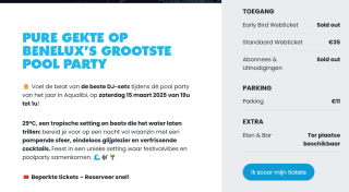 Tickets voor dé pool party van het jaar in Aqualibi (Walibi) voor €35