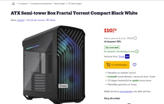 ATX Semi-tower Box Fractal Torrent Compact Black White voor €110,73 bij Bol