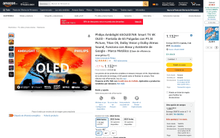 TV OLED Philips 65" 4K 120Hz por 1.132,68€