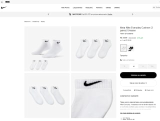 Meia Unissex da Nike, modelo Everyday Cushion - R$ 39,99