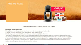 1 MINI ME koffiemachine & 5 dozen capsules voor €69,95 bij Dolce-gusto