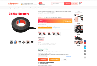 Cinta de tela adhesiva resistente al calor 15 Metros por 0,98€