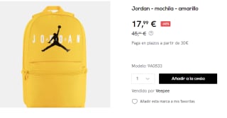 Mochila Nike Air Jordan por 17.99€