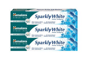 3 Pastas Himalaya Herbals Sparkly White de dientes a base de hierbas 100% vegana 75ml por 2,25€