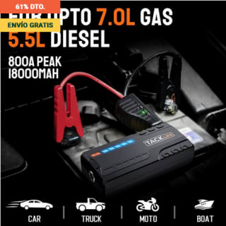 Arrancador TACKLIFE de batería para coche T00mAh 800Adoble USB 5V 9V a solo 42,99€