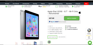 Apple iPad (2018) 9.7" Wi-Fi Only - £67.60