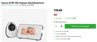 Alecto DVM-150 babyfoon voor €119 bij Babydump