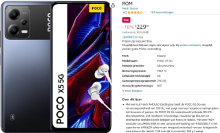 Xiaomi Poco X5 5G 8GB/256GB Smartphone voor €229,90 bij Amazon.nl
