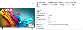 LG TV QNED 2024 | 55QNED85T | 55 inch (139 cm) voor €827,90 bij Amazon
