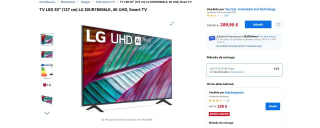 TV LED 50" LG 50UR78006LK, 4K UHD, Smart TV por 289,90€