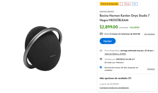 Bocina Harman Kardon Onyx Studio 7 por $2,899 en Walmart