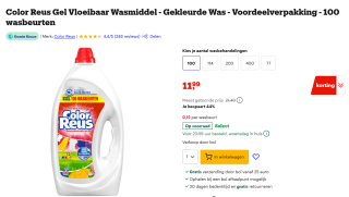 Color Reus Vloeibaar Wasmiddel 4,5 Liter (100 wasbeurten) voor €11,99 bij Bol