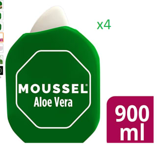 Moussel Gel de Ducha Purificante con Aloe Vera Formato Familiar 900ml - Pack de 4 por 10,80€