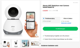 Alecto WiFi Babyfoon met Camera SMARTBABY10 voor €59,99 bij Smythstoys