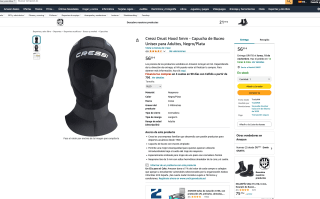 Capucha Cressi Orust Hood 5mm de Buceo Unisex para Adultos por 56,09€