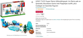 LEGO Super Mario - Uitbreidingsset: IJs-Mario pak en ijswereld voor €18,59 bij Amazon