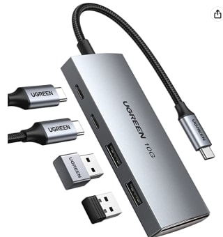 UGREEN USB C USB 3.2 Gen 2 Hub 4 Poorten (2x USB A en 2x USB C) voor €25,19 bij Amazon.nl