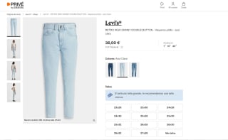 Vaqueros pitillo - azul claro/azul oscuro marca Levi's por 36€