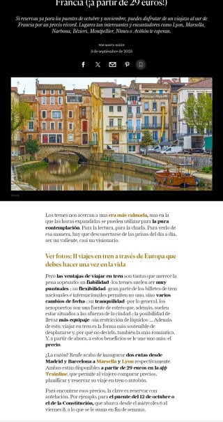 Viajes al sur de Francia desde 29€ Renfe