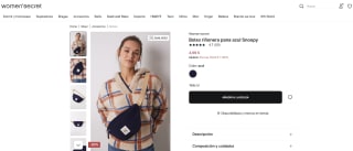 Bolso riñonera pana azul Snoopy por 4,99€