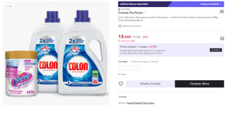 Colon Gel Activo Detergente Lavadora 90 lavados + Vanish Oxi Action Advance Quitamanchas 400g Polvo White Ropa Blanca por 9.25€