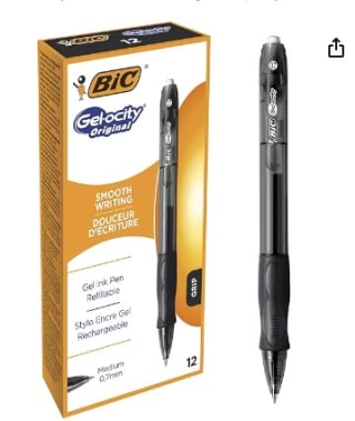 Caja de 12 bolígrafos gel marca BIC Gelocity Original color negro por 5,99€