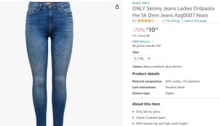 Only Onlpaola Dames Skinny Jeans voor €10,49 bij Amazon