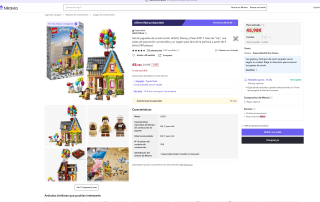 Set de Juguetes Construcción LEGO Disney y Pixar 43217 Casa de "Up" por 45,98€ (Nuevos usuarios por 27,59€)