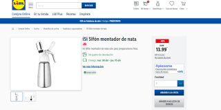 Sifón montador de nata iSi por 13,99€