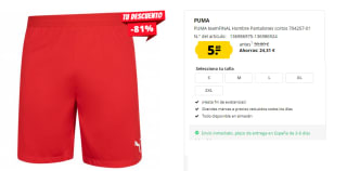 Pantalones cortos de Hombre PUMA teamFINAL por 5.69€