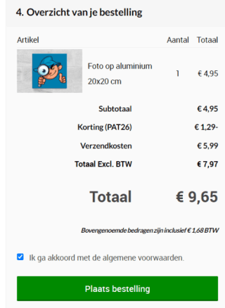Eigen foto op aluminium vanaf €3,66 met code bij Topdoek
