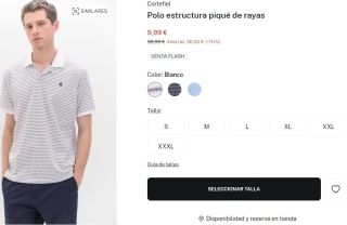 Polo estructura piqué de rayas para Hombre Cortefiel por 9.99€