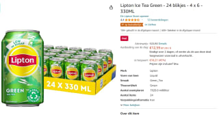 Lipton ice tea - Green - can - 24x33 cl voor €12,59 bij Amazon