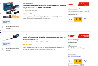 Gratis accu bij aanschaf van een Bosch 18V artikel bij Bol